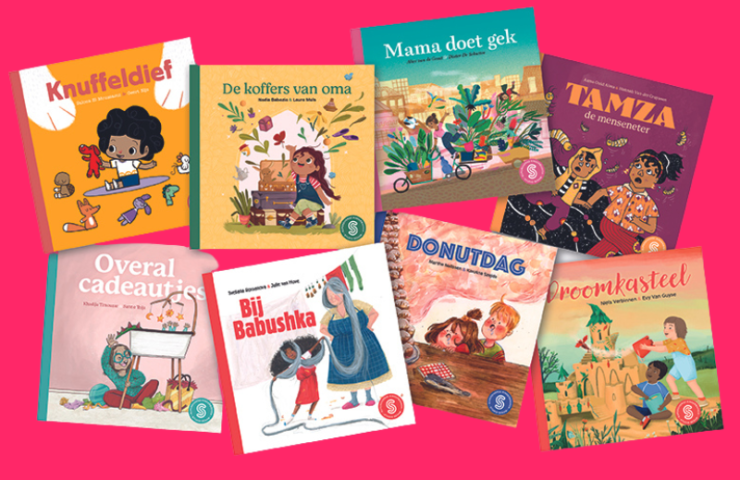 Covers van acht Sesam-prentenboeken